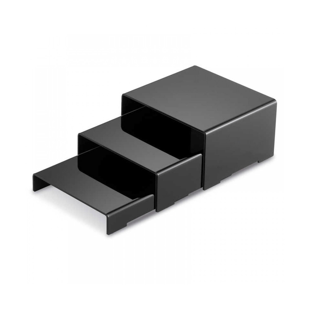 GB – SET OF 3 STEP RISERS HIGH GLOSS BLACK 20x63x12 CM