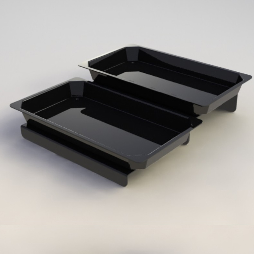 GB – SET OF 3 STEP RISERS HIGH GLOSS BLACK 20x63x12 CM