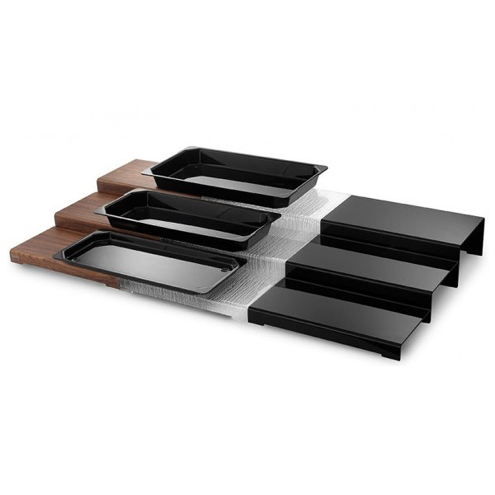 GB – SET OF 3 STEP RISERS HIGH GLOSS BLACK 40x63x12 CM