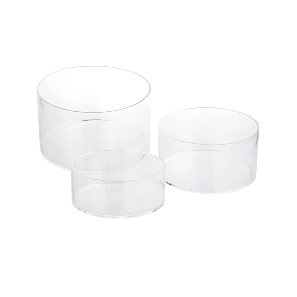 GB – 3 PC ACRYLIC ROUND RISER Ø15 – 4, 8, 12 CM