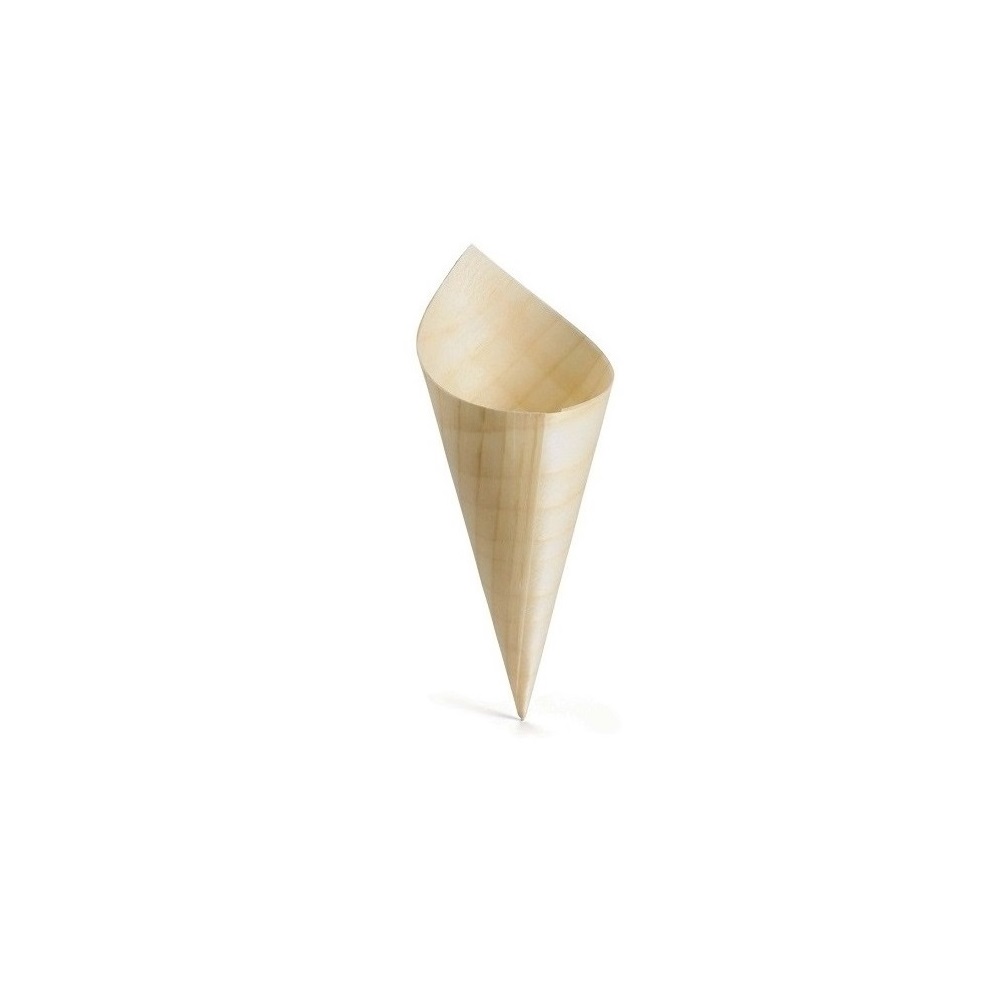 TC – LARGE DISPOSABLE BAMBOO SERVING CONE 7.5 X 8.5 X 19 CM / PACK OF 50