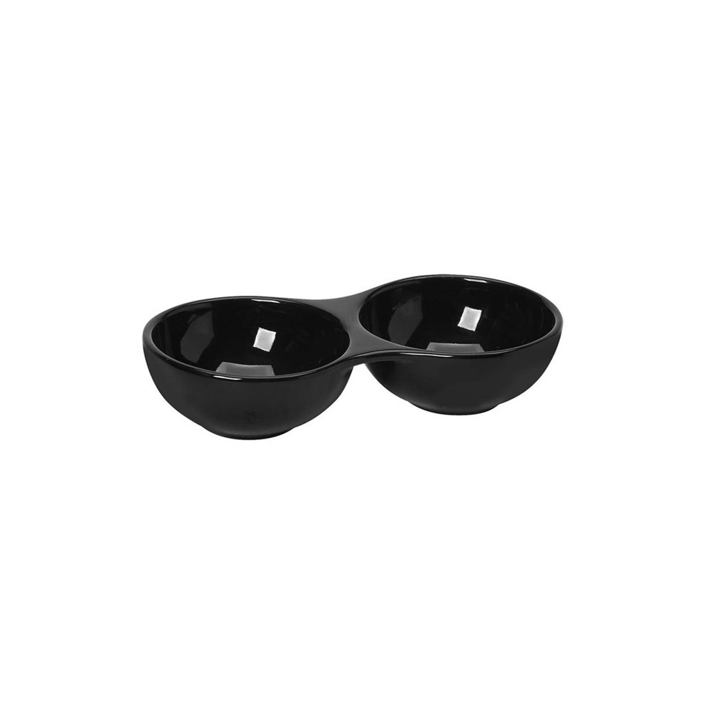 ESPIEL – DIVIDED DOUBLE BOWL BLACK 14 CM