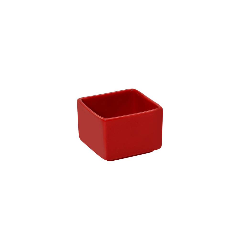 ESPIEL – PORCELAIN SQUARE BOWL RED 5×5 CM