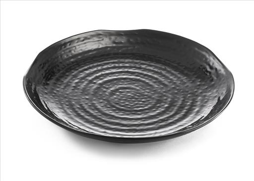 TC – ROUND MELAMINE PEBBLED TRAY BLACK 35.5 CM