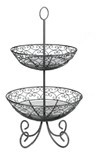 TC – TWO-TIERED BLACK METAL STAND 30.5 CM – 25.5 CMH:63.5 CM