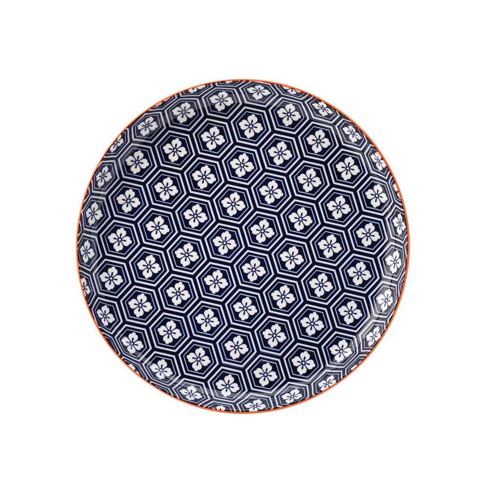 UTOPIA – CADIZ BLUE AND ORANGE PLATE 27 CM *Chipping Guarantee