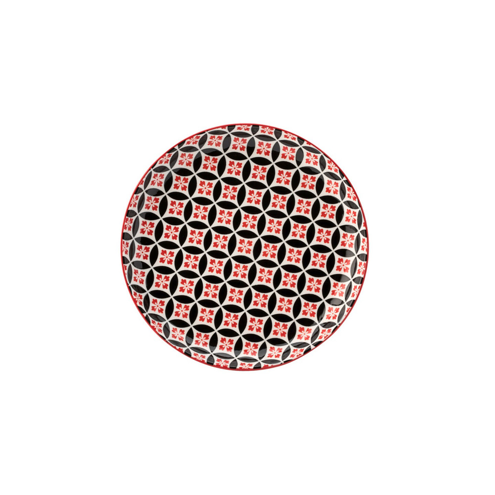 UTOPIA – CADIZ RED AND BLACK PLATE 20 CM *Chipping Guarantee