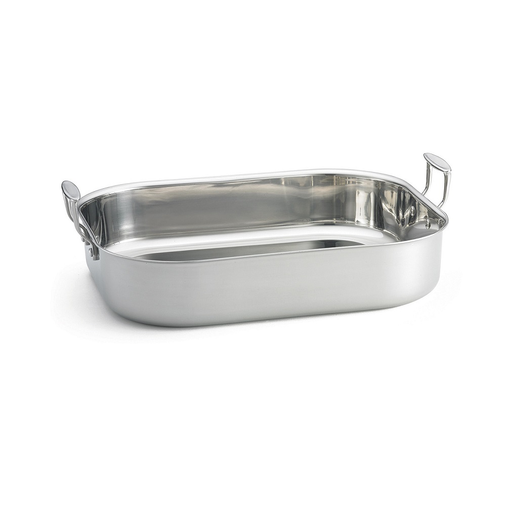 TC – TRI-PLY COOKWARE RECTANGULAR DEEP PAN WITH 2 HANDLES ST/ST 46 x 34.5 x 9 CM NON INDUCTION READY