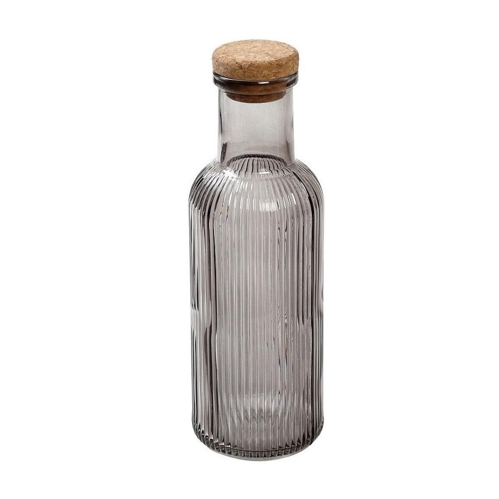 ESPIEL – ASH GLASS BOTTLE 1L WITH CORK LID