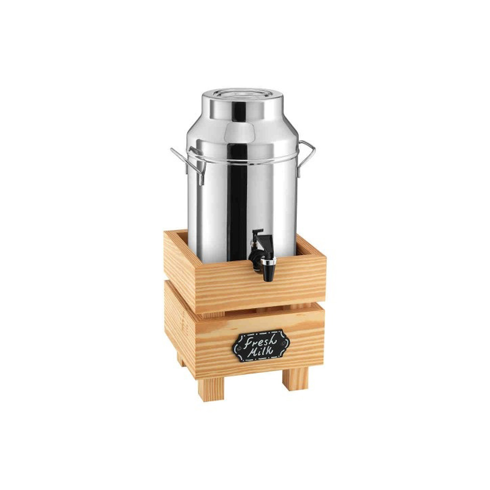 GB – CRATE MILK DISPENSER 5L ST/ST WITH WOOD BASE