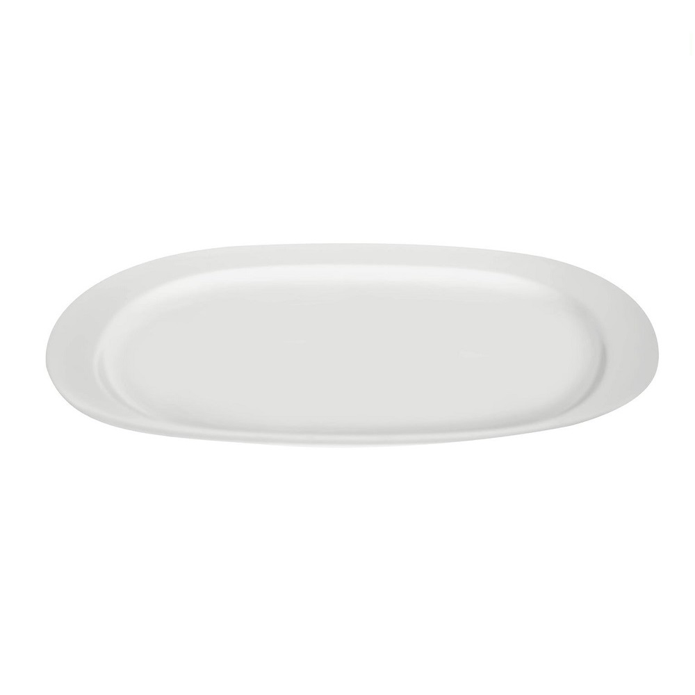 MELAWARE – MELAMINE ROUNDED PLATTER WHITE 34 x 24 CM No.350