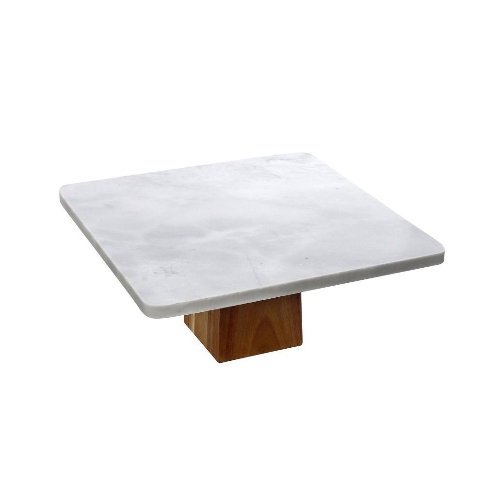 ESPIEL – WHITE MARBLE FOOTED PLATE 30 x 30 x 11 CM