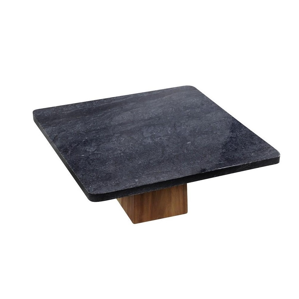 ESPIEL – BLACK MARBLE FOOTED PLATE 30 x 30 x 11 CM