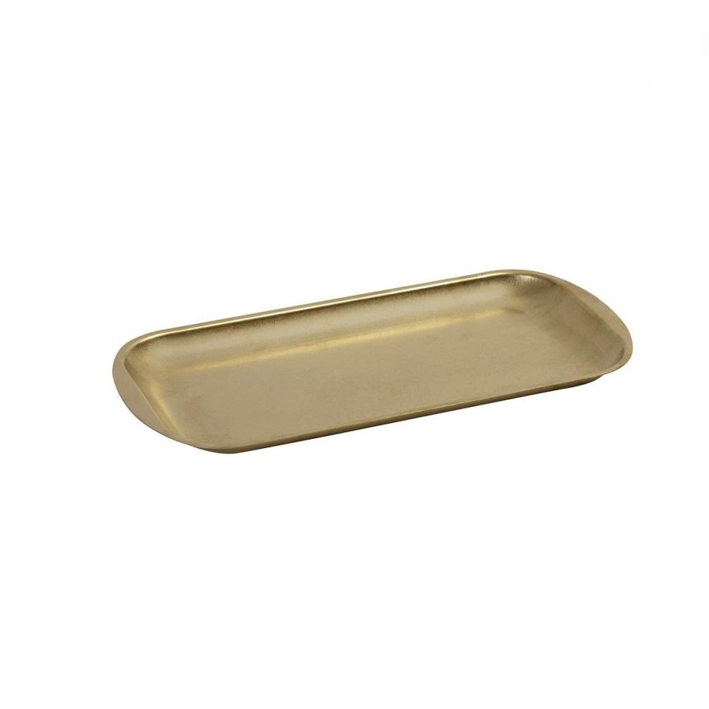 ESPIEL – SNOW ST/ST RECTANGULAR PLATE GOLD 33 x 16.5 CM