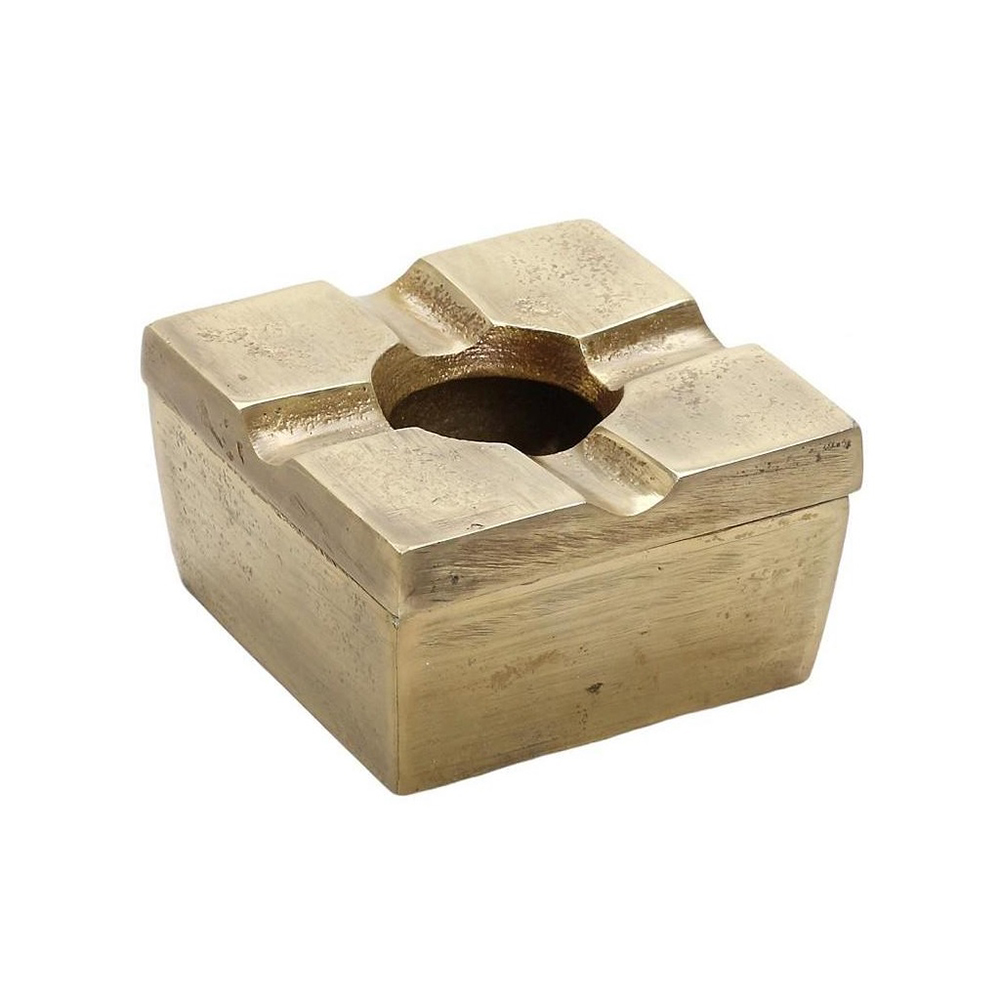 ESPIEL – ALUMINIUM WINDPROOF ASHTRAY BRONZE SQUARE 8 x 8 CM