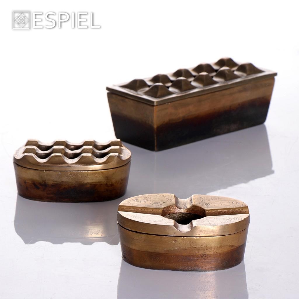 ESPIEL – BRONZE OVAL ASHTRAY 11x8x5 CM