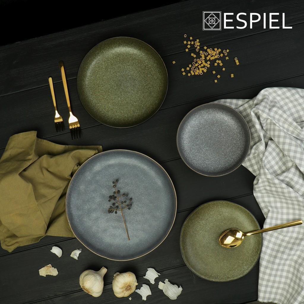 ESPIEL – ETNA STONEWARE GREY BLUE DEEP PLATE 17.5×4.5 CM