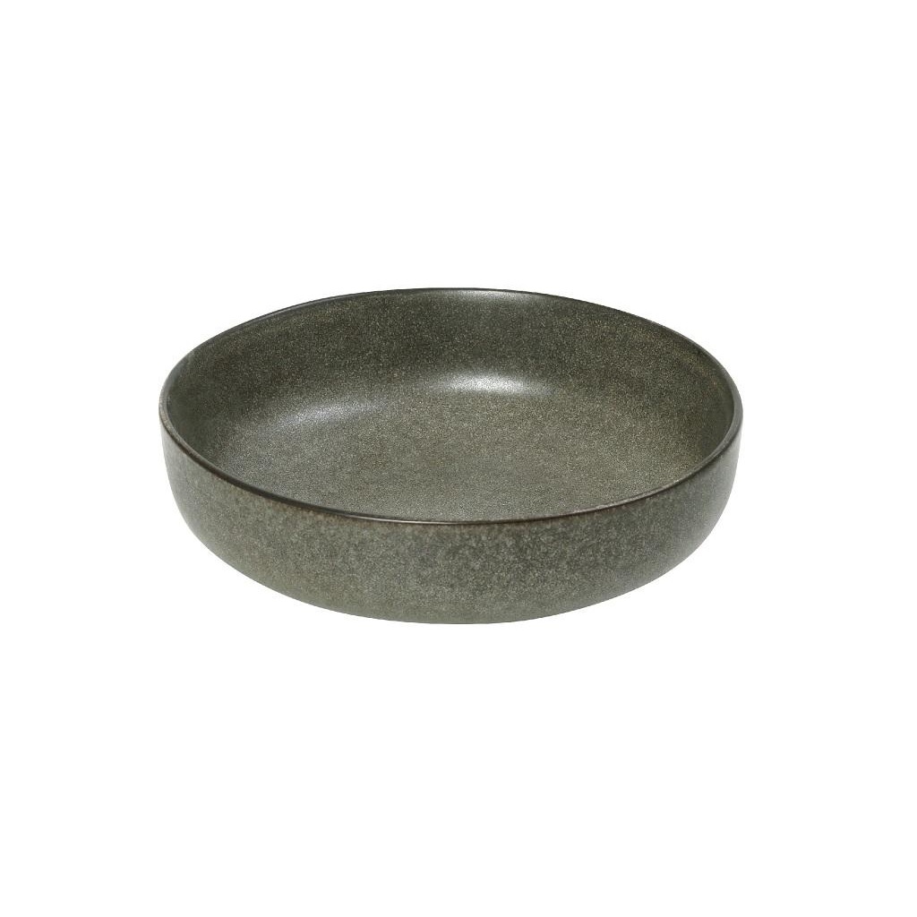 ESPIEL – ETNA STONEWARE OLIVE DEEP PLATE 17.5×4.5 CM