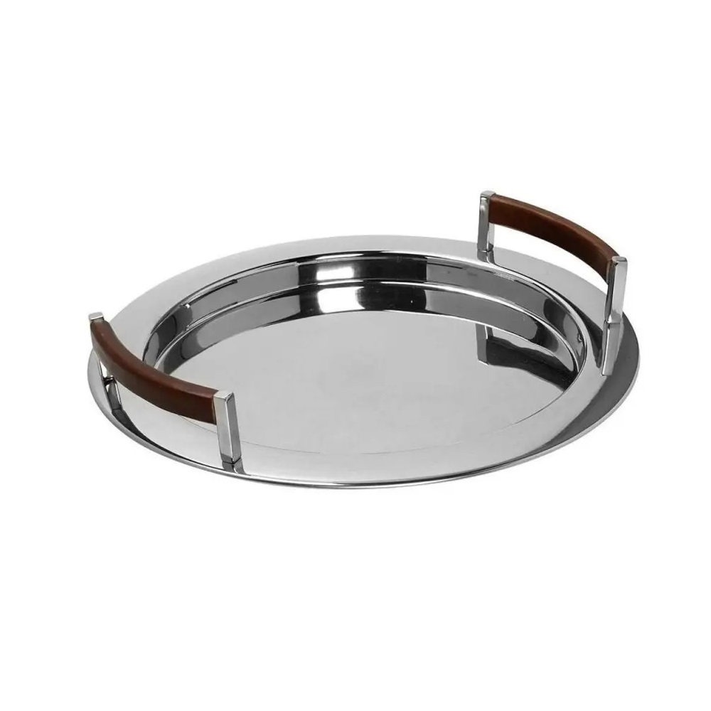 LAA – DELUXE ROUND TRAY WITH WOOD HANDLE 48 CM 213022