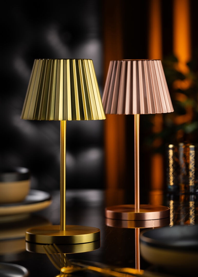 UTOPIA – DOMINICA LED CORDLESS LAMP 26 CM BRUSHED GOLD