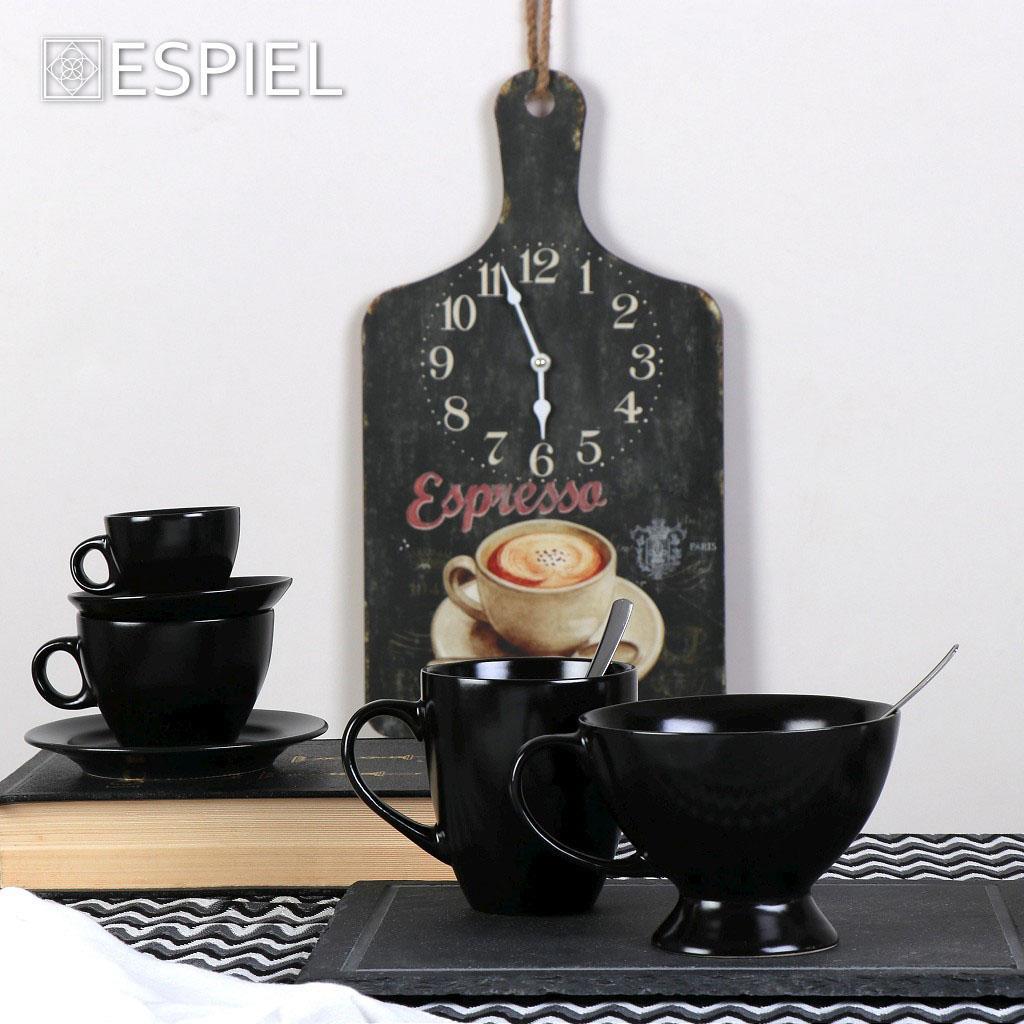 ESPIEL – BOGART CAPPUCCINO CUP WITH SAUCER BLACK 28 CL