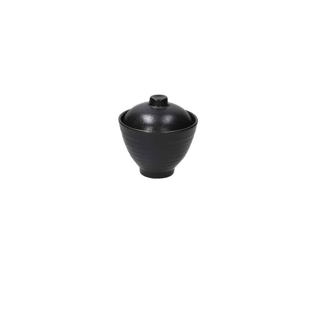 TOGNANA – JAP MAT BLACK SMALL CUP WITH LID Ø 10 x 8 CM / 250 ML