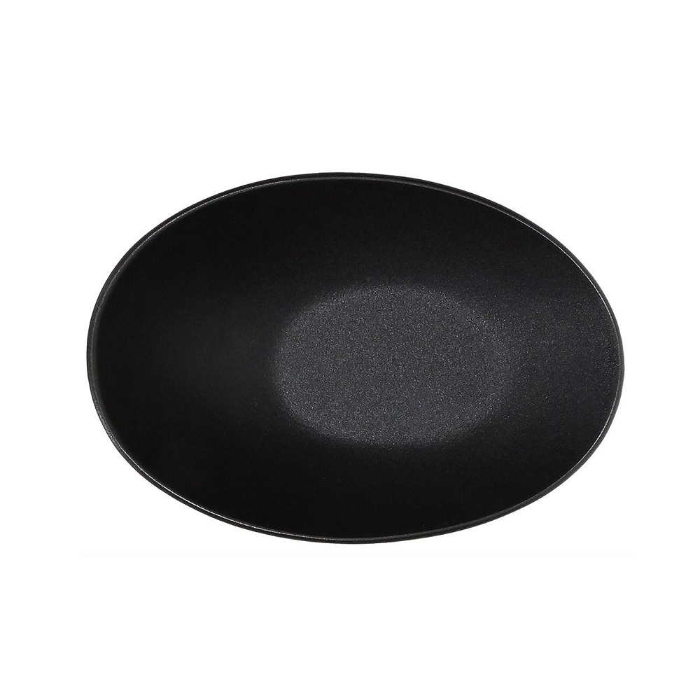 TOGNANA – JAP MAT BLACK SLANTING OVAL BOWL 26 x 18 CM