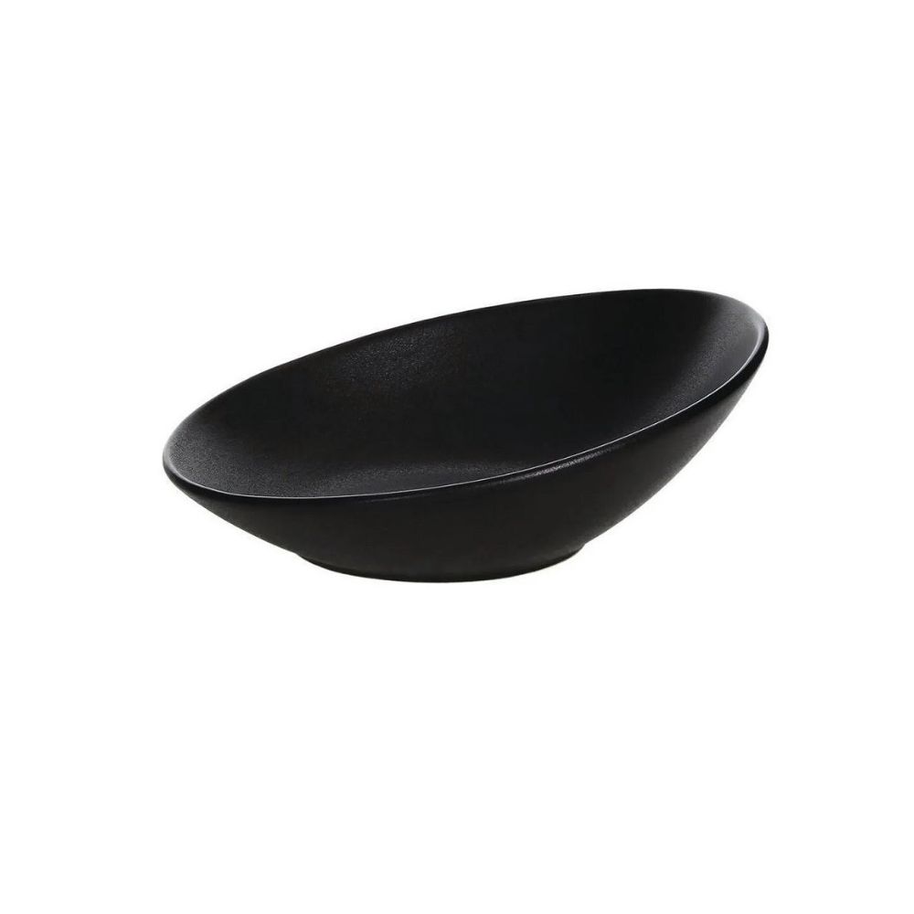 TOGNANA – JAP MAT BLACK SLANTING OVAL BOWL 31.5 x 20 CM