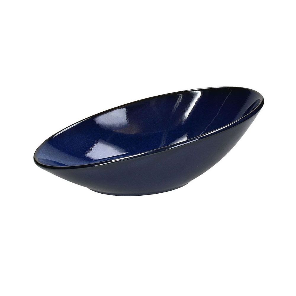 TOGNANA – JAP BLUE SLANTING OVAL BOWL 36.5 x 24 CM