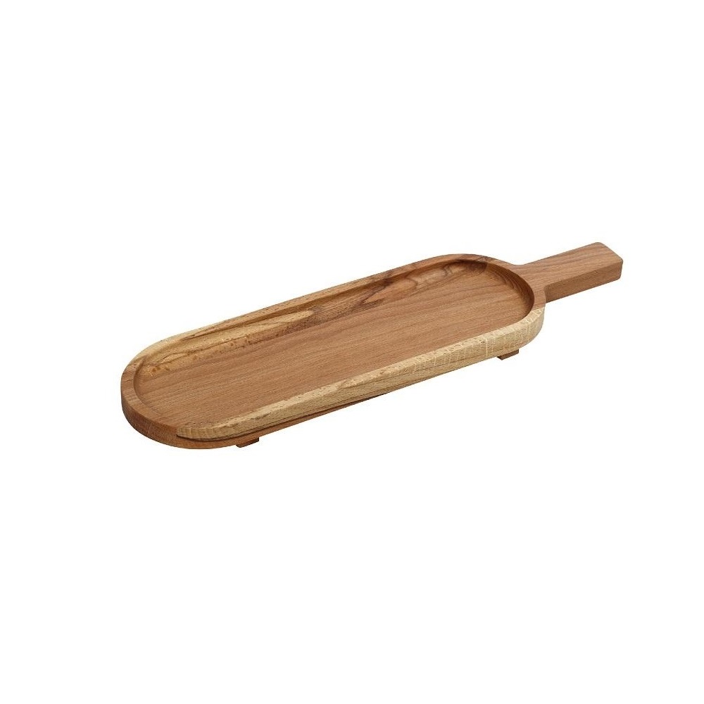 ESPIEL – WOODEN OVAL PLATTER WITH HANDLE 49 x 16 CM