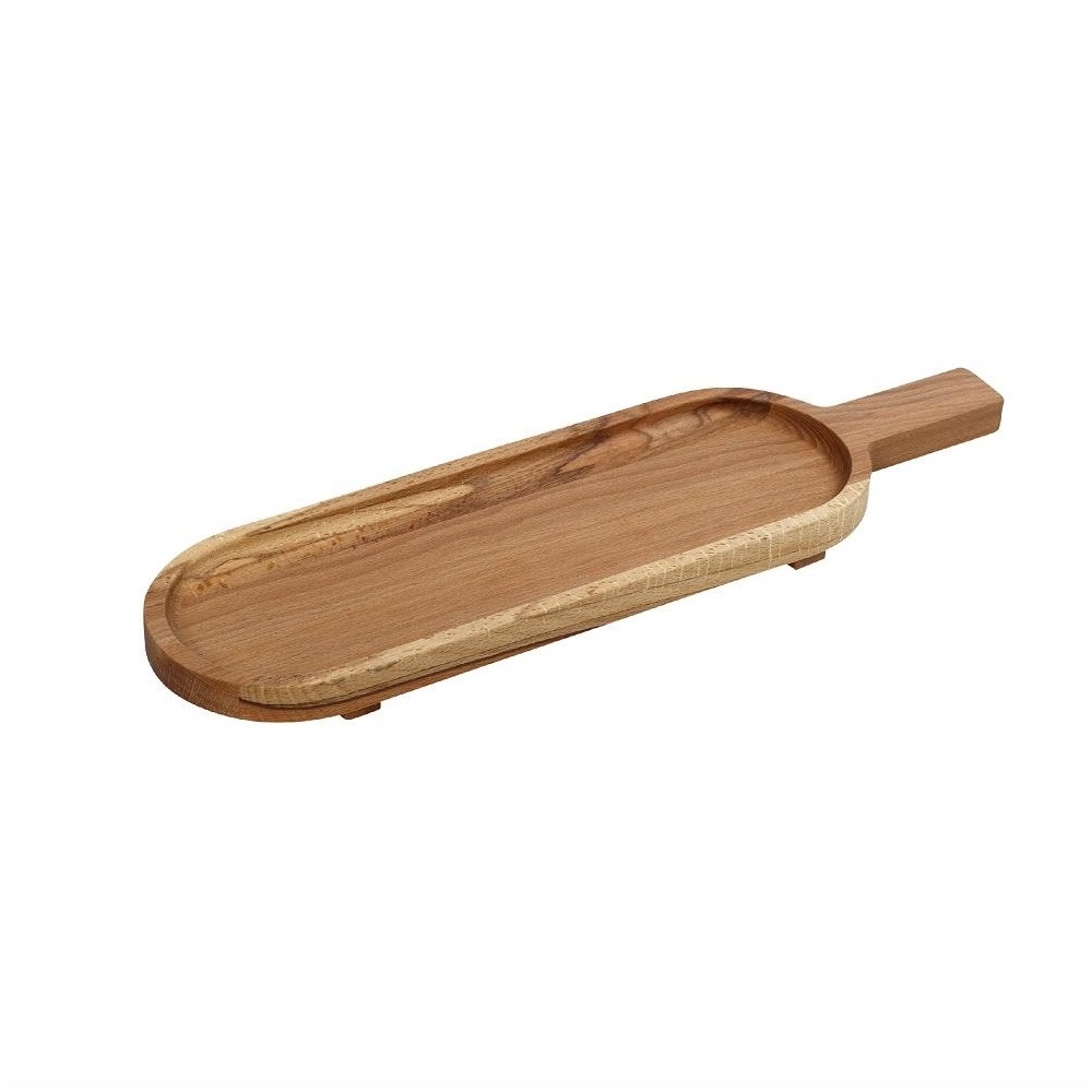 ESPIEL – WOODEN OVAL PLATTER WITH HANDLE 58 x 16 CM