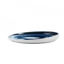 LE COQ – ABYSSOS PORCELAIN WHITE / BLUE SLANTING CHARGER PLATE 26 x 23 CM