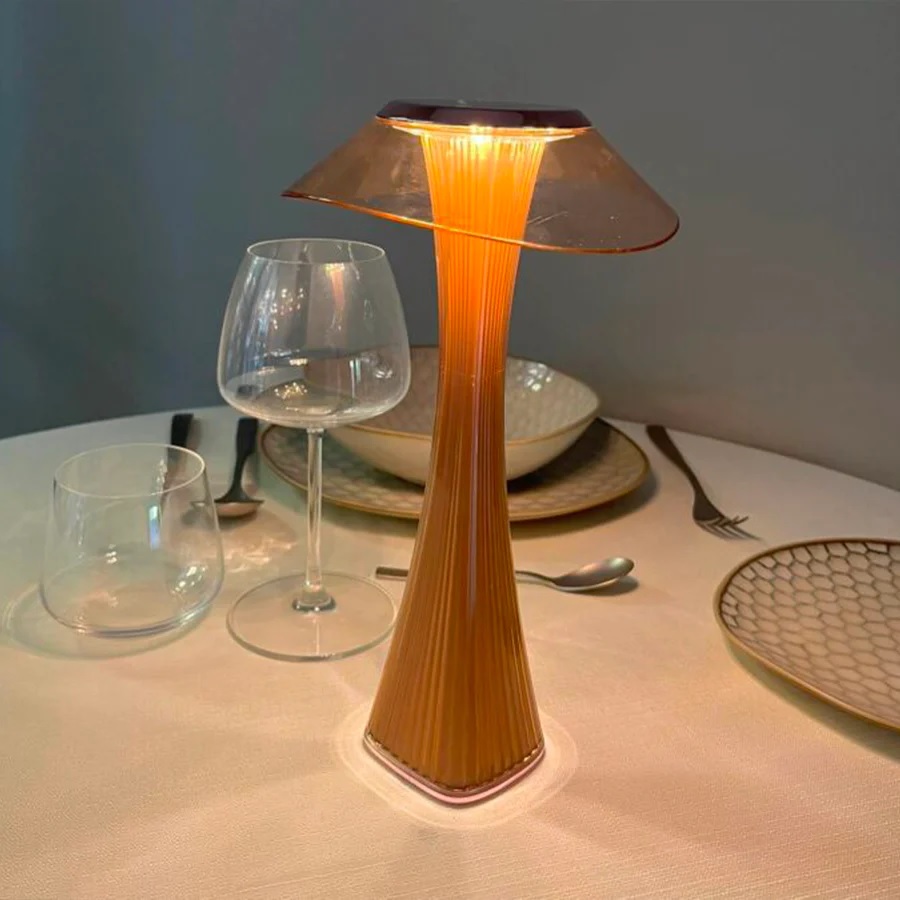 LE COQ – ASTREO LED COPPER TABLE LAMP PLISSE – ACRYLIC / ABS / 3 WATT