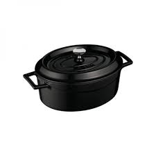 CAST IRON OVAL CASSEROLE 31×25 CM / 7 LT BLACK