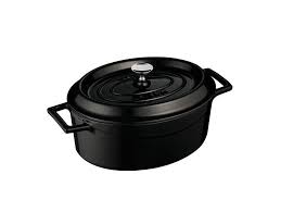 CAST IRON OVAL SAUCE POT 33 CM BLACK