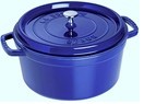 CAST IRON ROUND POT BLUE 28 CM WITH LID H:13.5 CM 6.7 LT