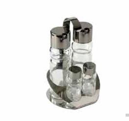 MAK – OIL/VINEGAR SALT/PEPPER CONDIMENT GLASS SET