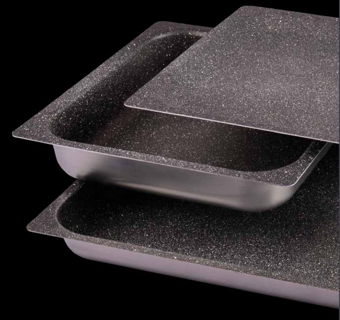 ALUMINIUM GN 1/1 x 40 MM BAKING PAN WITH TRIPLE LAYER NON-STICK MARBLED COATING