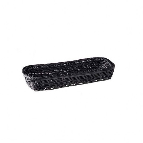 GB – BLACK POLY-RATTAN CUTLERY SMALL BASKET 27×10