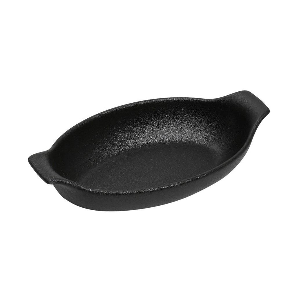 ESPIEL – STONEWARE BLACK OVAL EARED DISH 24 CM