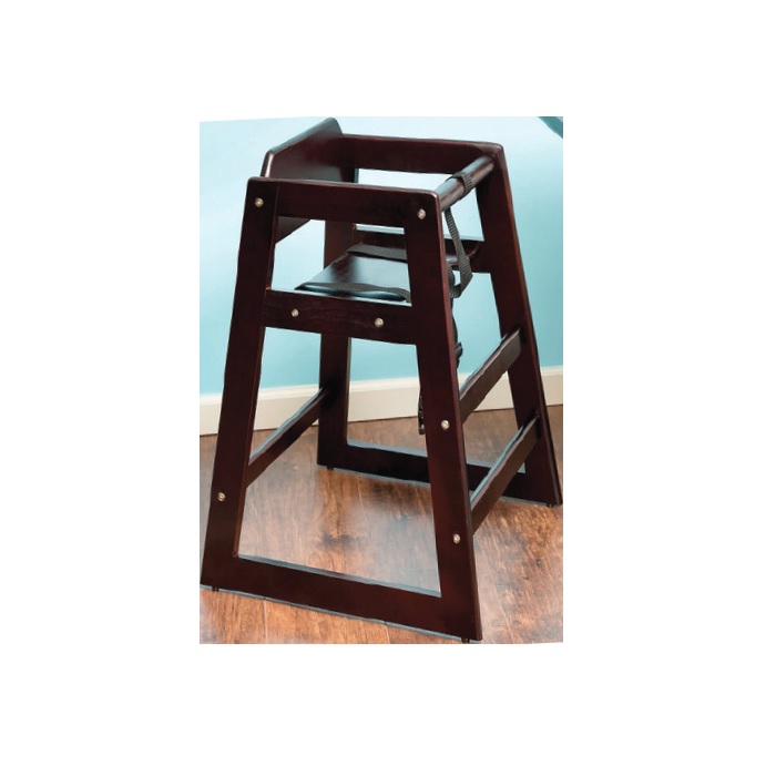 WOODEN HIGH CHAIR DARK BROWN 50 x 50 x 73.5 CM