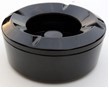 NOVATEX – WINDPROOF ROUND MELAMINE ASHTRAY BLACK 11×5 CM