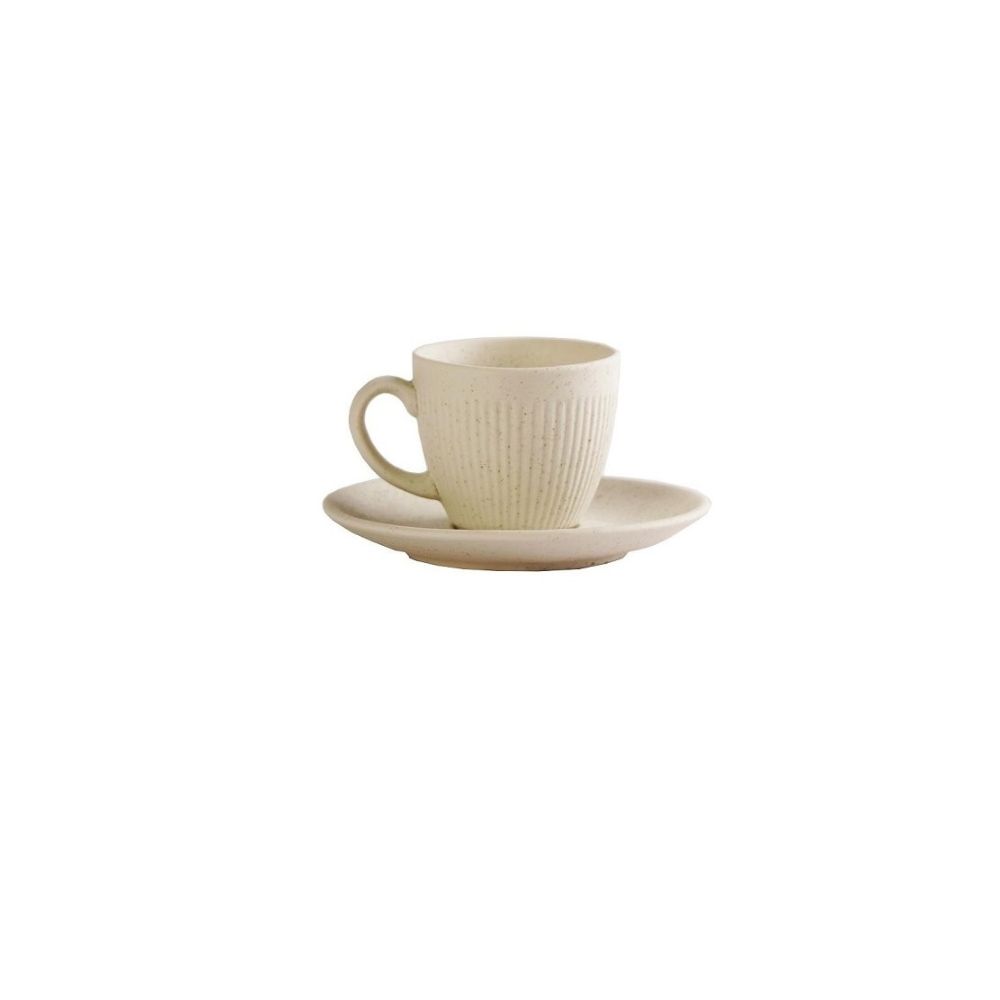 ESPIEL – GOBI WHITE SAND ESPRESSO CUP  AND SAUCER 80 ML