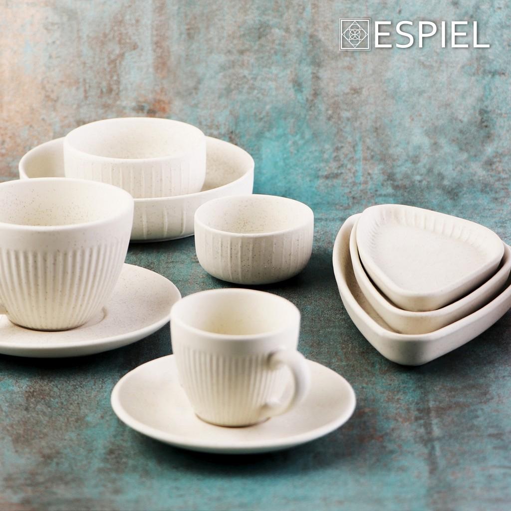 ESPIEL – GOBI WHITE SAND ESPRESSO CUP  AND SAUCER 80 ML