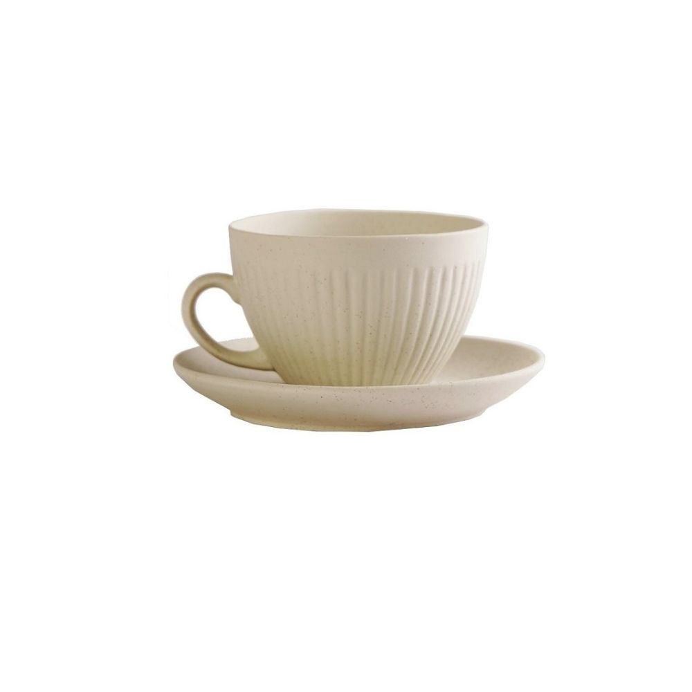 ESPIEL – GOBI WHITE SAND TEA CUP AND SAUCER 3100 ML