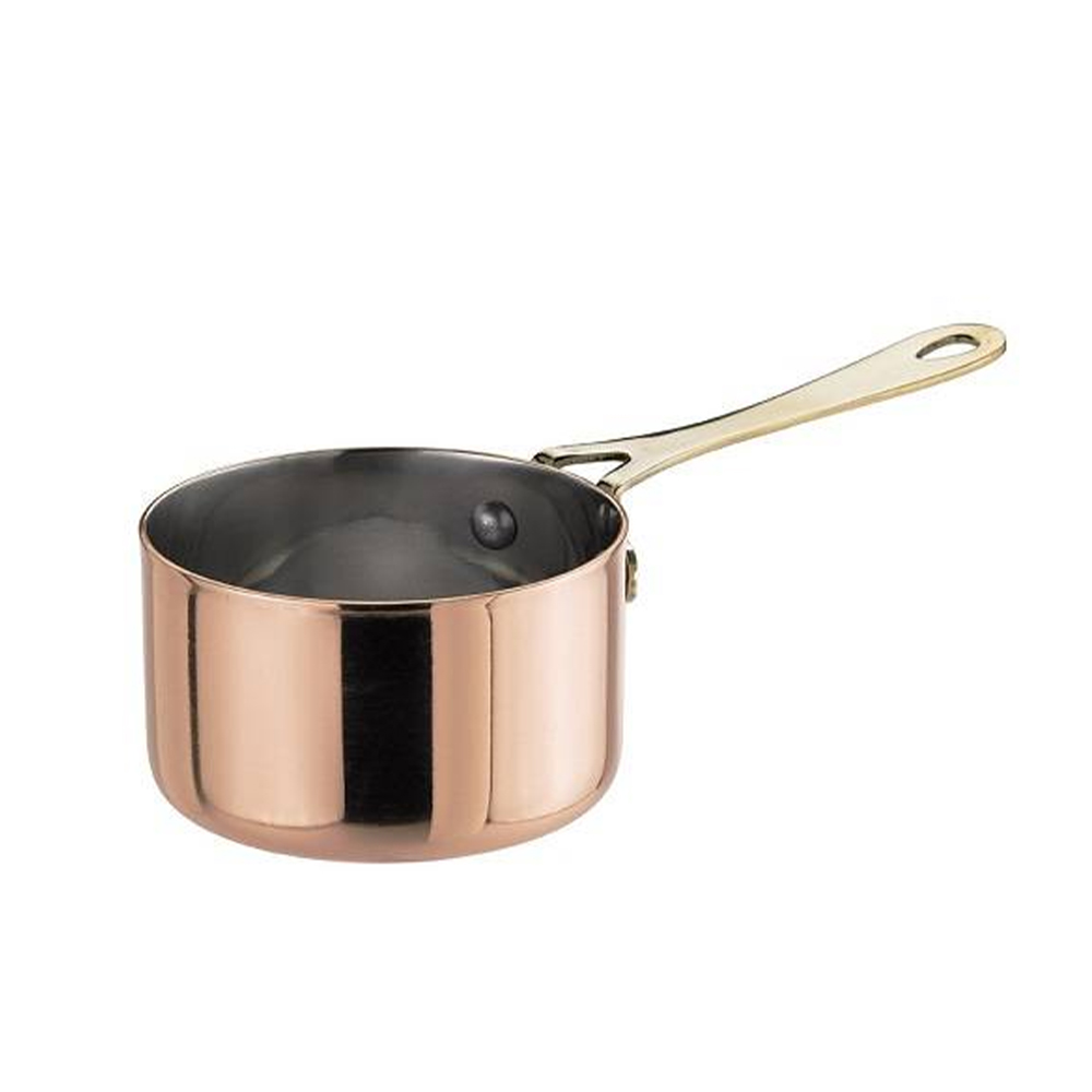 LEONE – COPPER PLATED MINI SAUCE PAN 8 CM / 200 ML