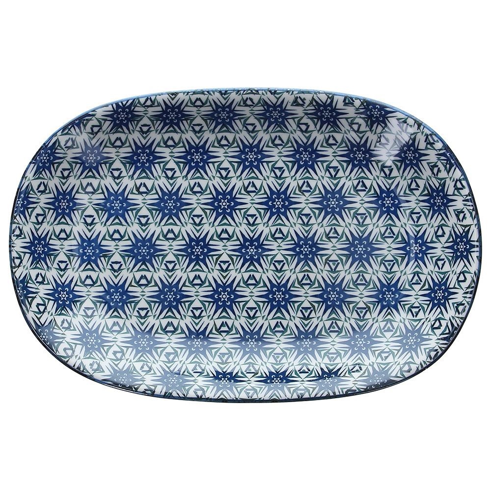 TOGNANA – OVAL PLATE BLUE STAR 28 x 19 CM