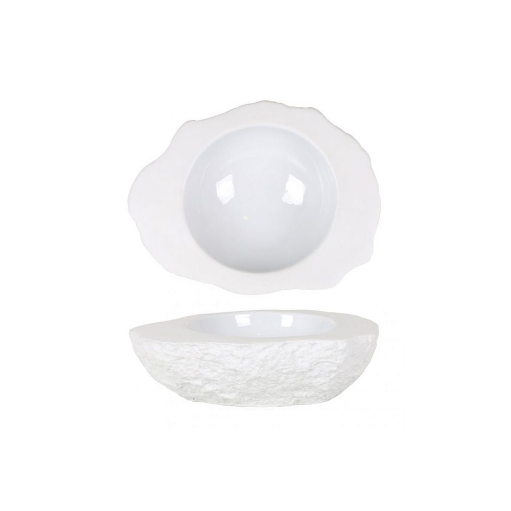 VIEJO – WHITE CANTABRO PRESENTATION BOWL ORGANIC SHAPE 20 X 15 X 6 CM