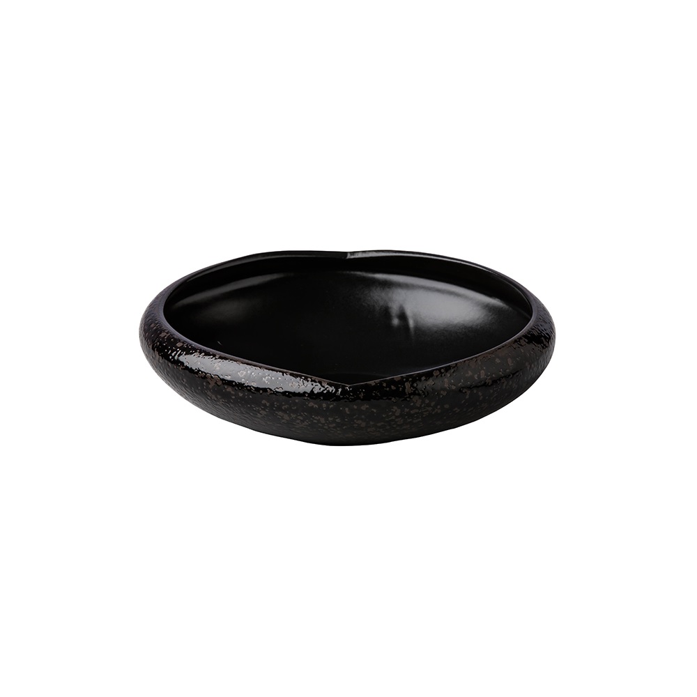 RAW – SIDE BOWL BLACK SATIN/STONE 17 x 4.6 CM