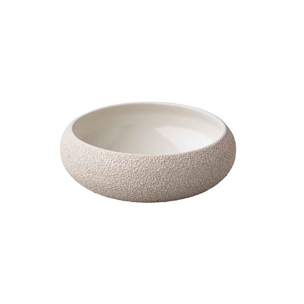 RAW – CURVED BOWL VULCANIC WHITE 19.5 x 6.7 CM